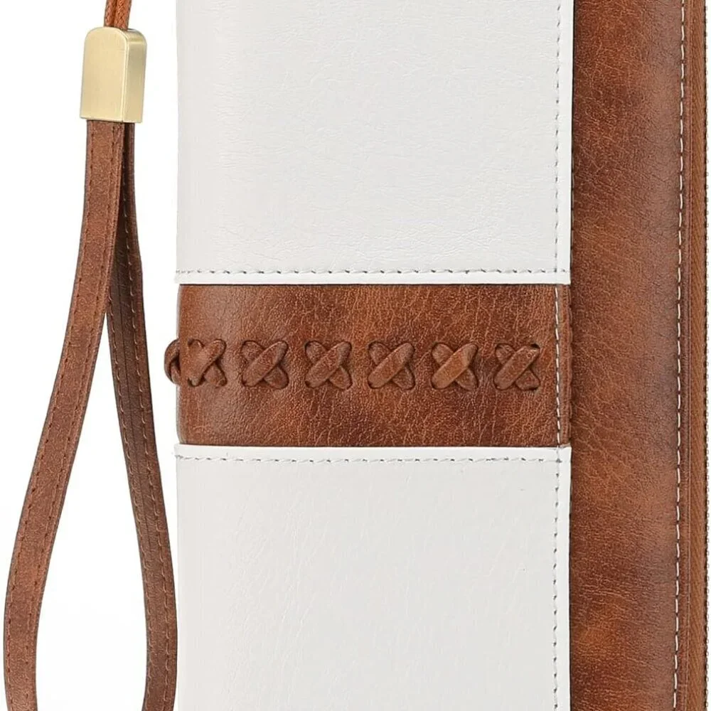 Women Wallet Vegan Leather Long Purse RFID Blocking Wristlet Organizer